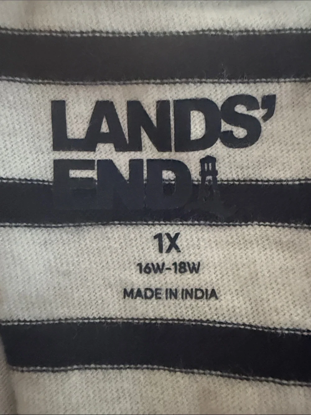 Lands end women’s striped hooded swim cover up size 1X (16W-18W).
